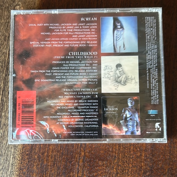 Michael Jackson Scream Duet with Janet Jackson NEW in Wrapper 1995 - Picture 2 of 6